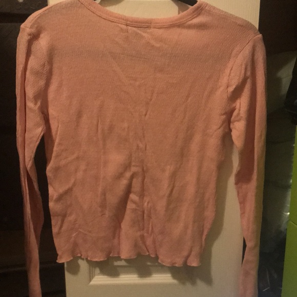 Salmon pink, button down, long sleeve shirt - Picture 2 of 2